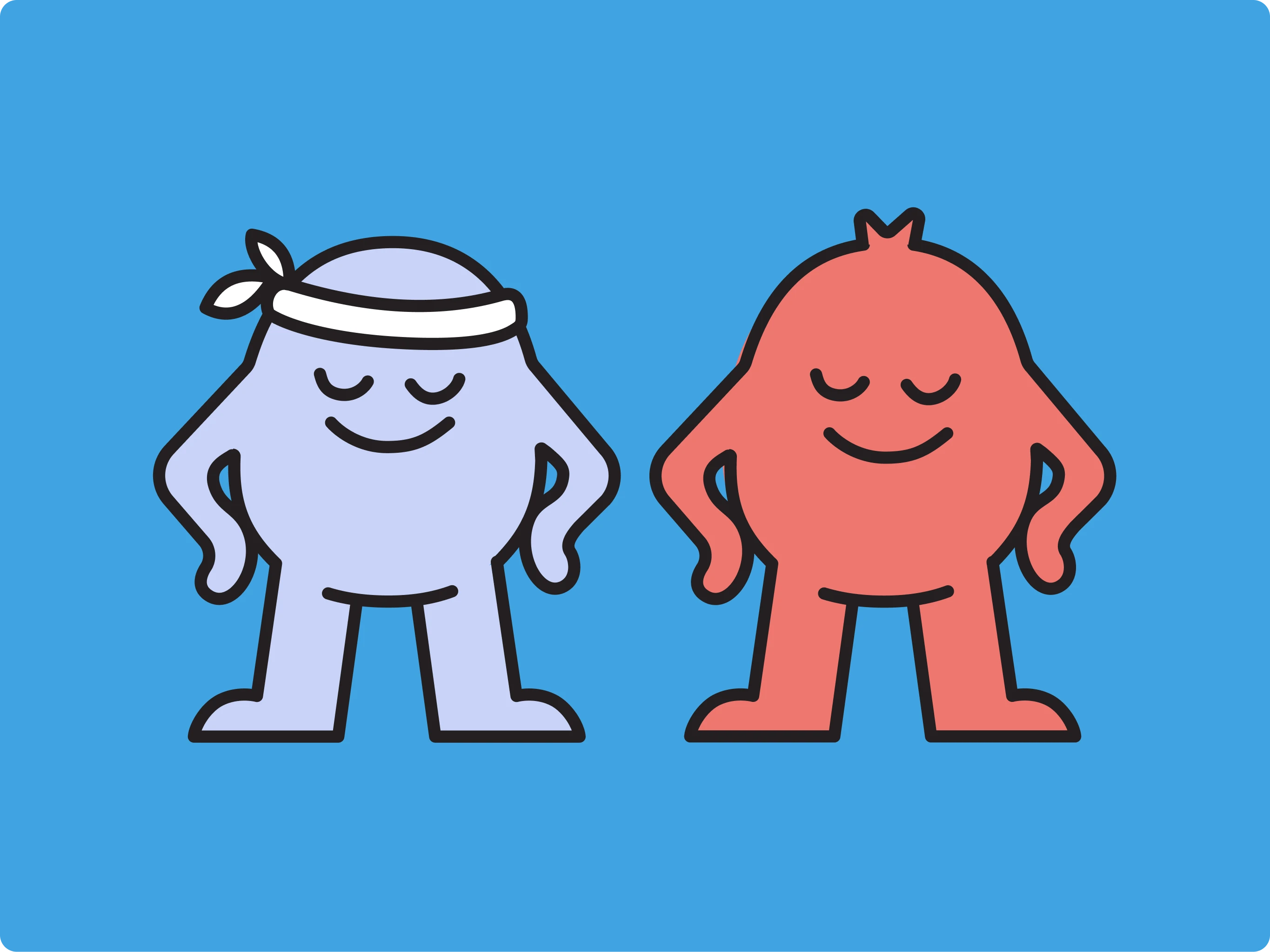 Mascottes et personnages de l'association Andrea — charte graphique et illustrations de l'identité visuelle